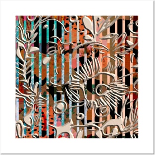 Geometric modern Boho abstract mid century stripes minimalist 175 Pattern Posters and Art